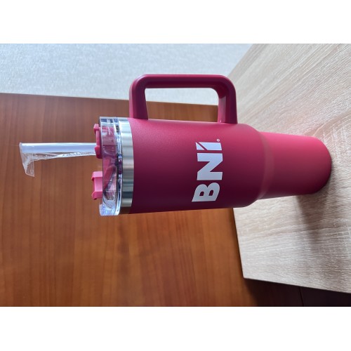 40oz Stainless mug with handle& straw